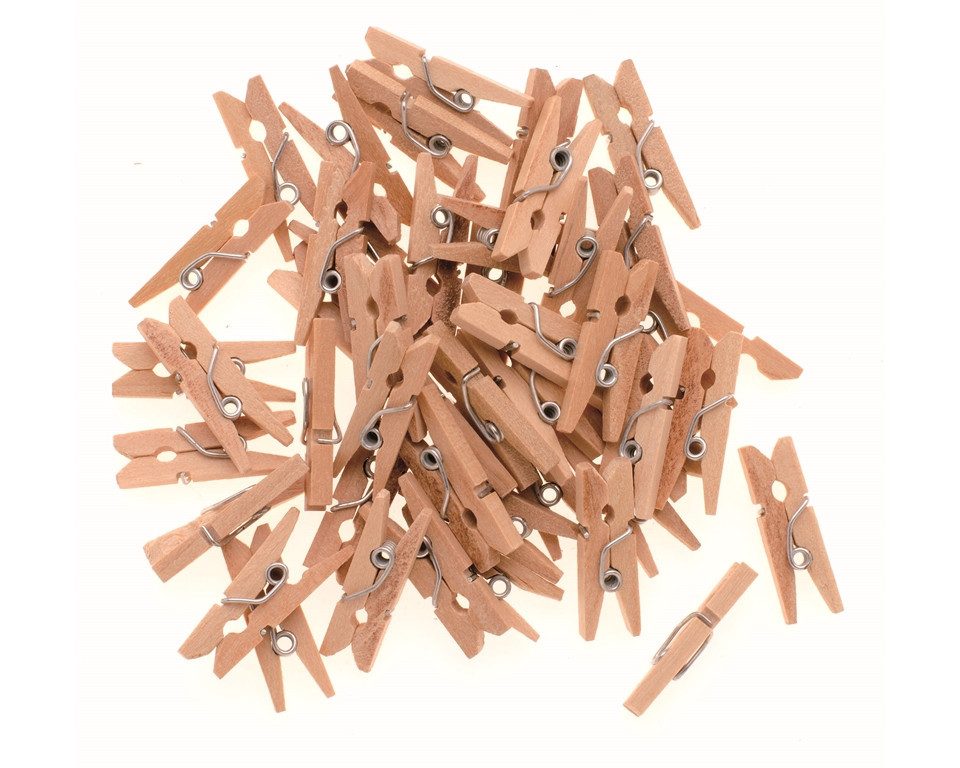 Glorex Bastelnaturmaterial Wäscheklammern Holz 35 mm 48St
