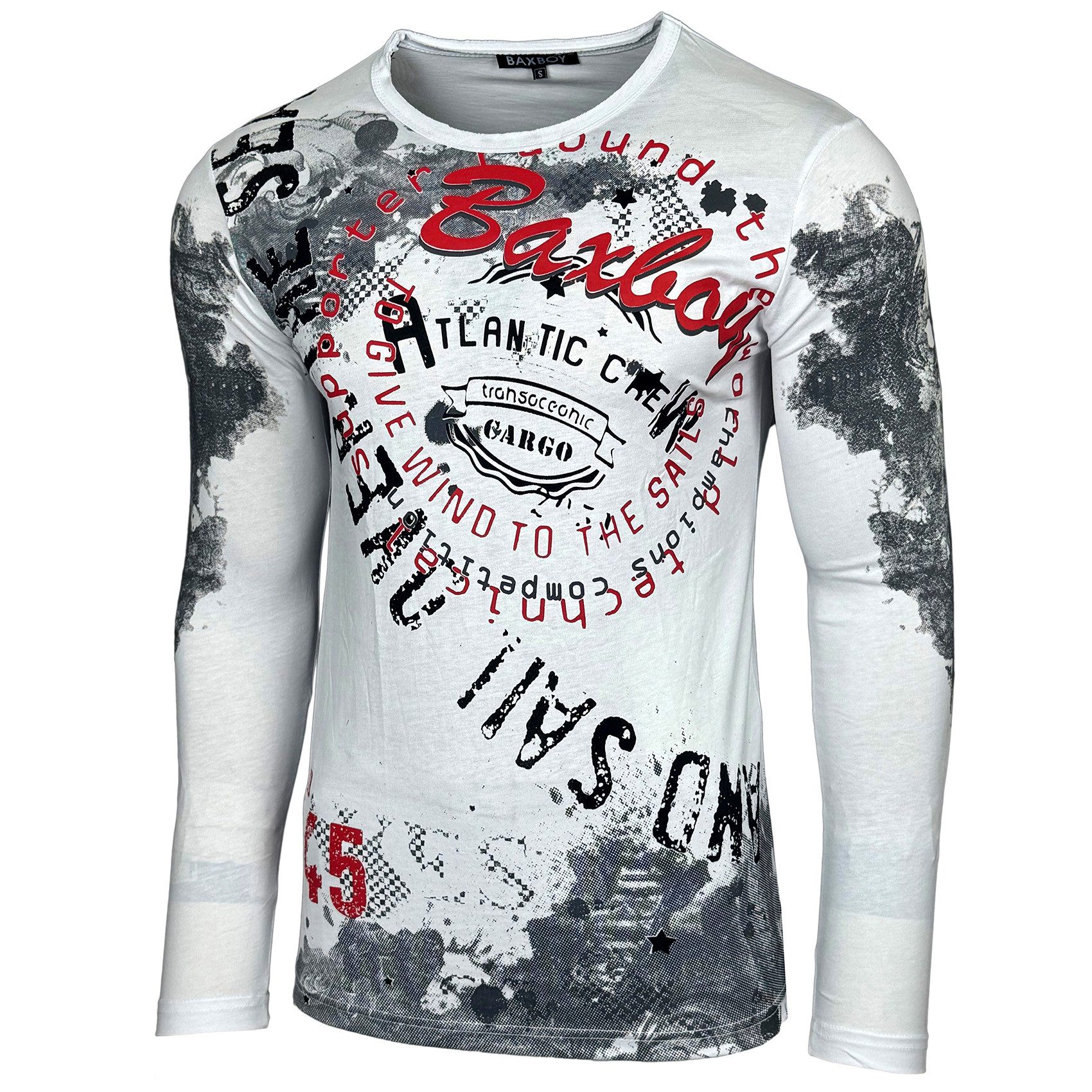 Baxboy Longshirt Baxboy Herren Longsleeve T-Shirt Langarmshirt Aufdruck Obe günstig online kaufen
