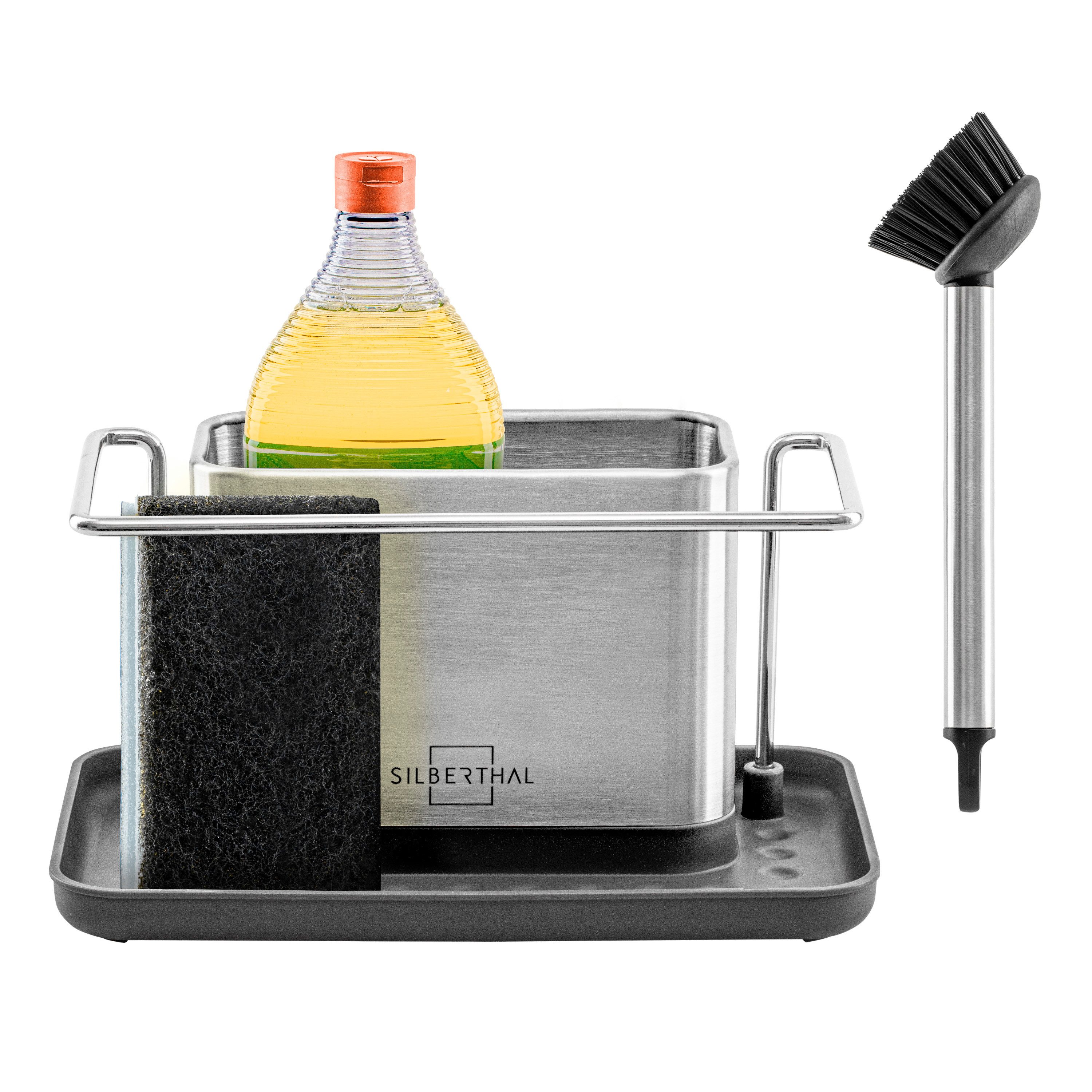 SILBERTHAL Küchenorganizer-Set Spülbecken Organizer, (Mini, mit Spülbürste), Edelstahl, rostfrei