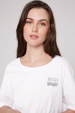 SOCCX Oversize-Shirt mit Bindeband am Saum