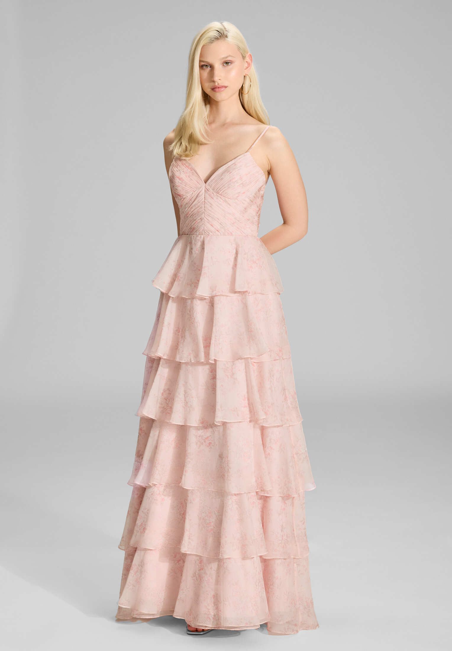 Hey Kyla Abendkleid - Volantkleid aus Chiffon Taillierter Schnitt mit fließendem Rockteil