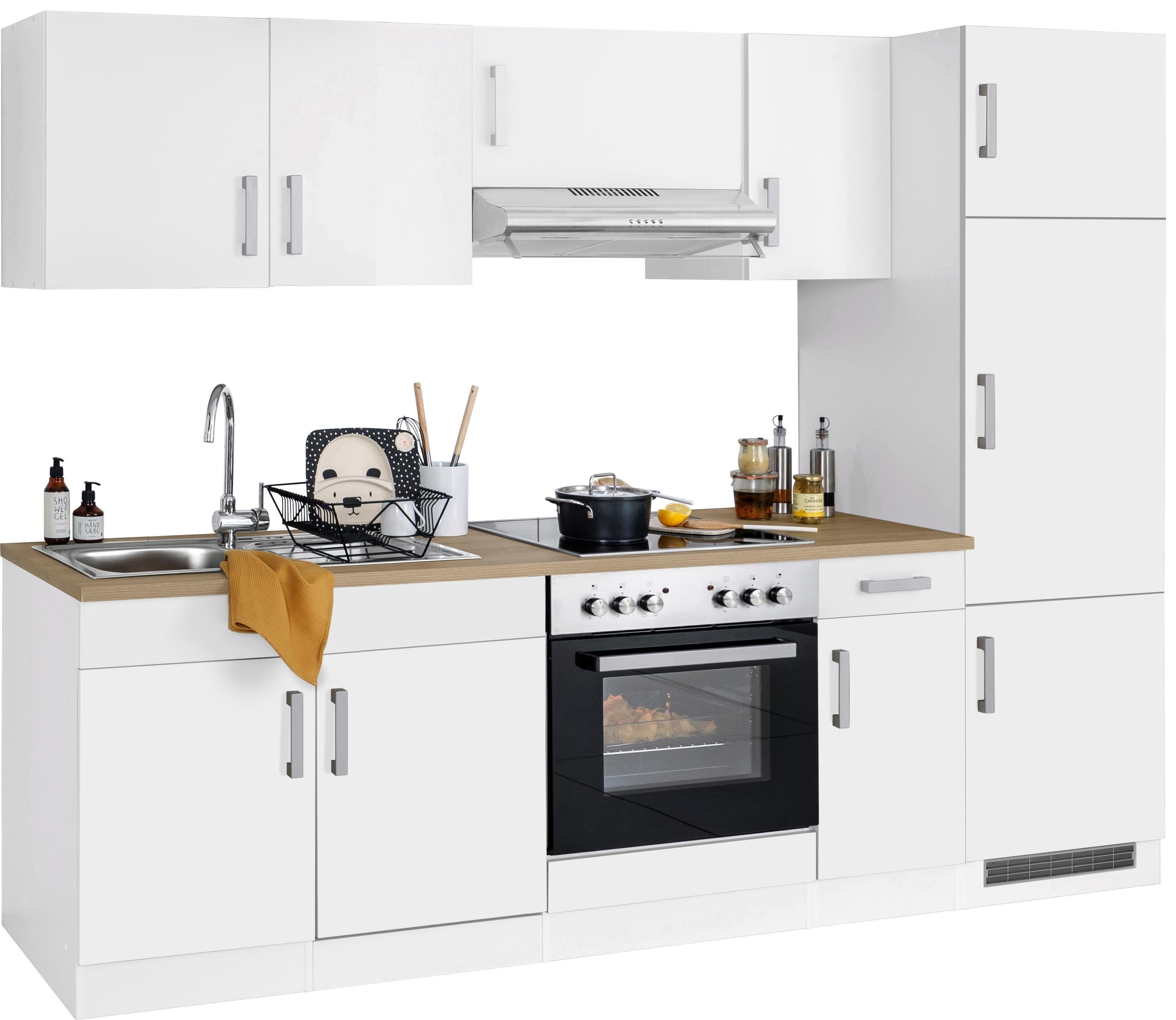 KOCHSTATION Küchenzeile KS-Gera, Breite 270 cm, wahlweise mit E-Geräten, mit Arbeitsplatte