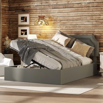 OKWISH Polsterbett hydraulisches Zwei-Wege-Bett, minimalistisches Design (Stauraumbett, Flachbett 140*200cm), ohne Matratze