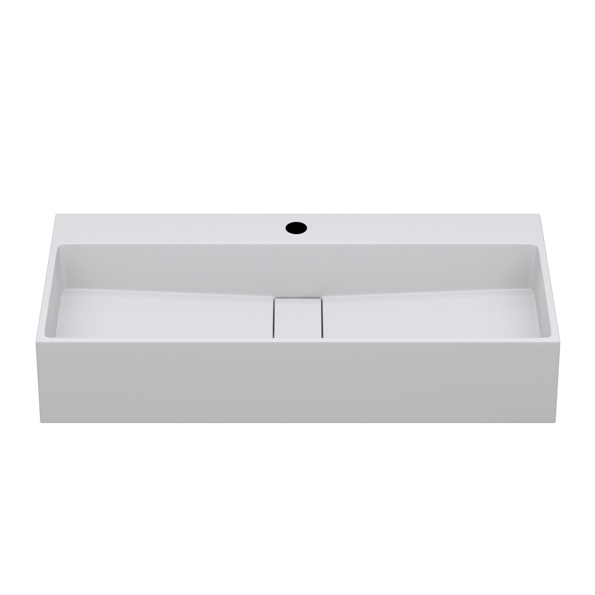 Mai & Mai Waschbecken Aufsatzwaschbecken mineralguss inkl. Ablaufgarnitur 1/2 Armaturloch