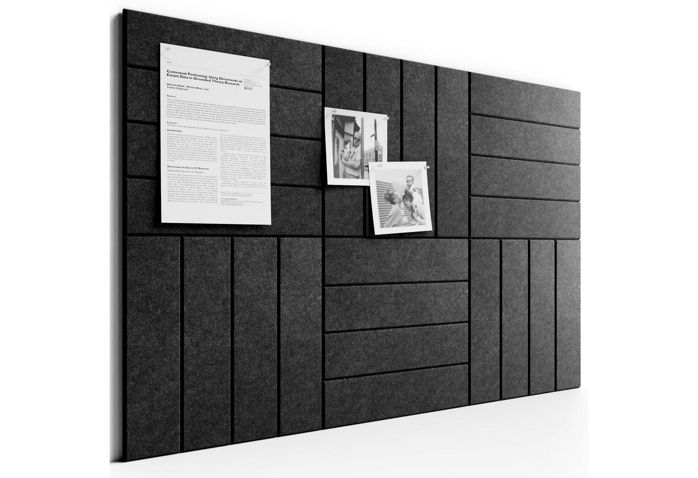 Agger Pinnwand Filz-Pinnwand-Fliesen 30x30cm – Alternative zu Korktafeln – 6er, (6-tlg), Dicke Wandpaneele für die Bürogestaltung