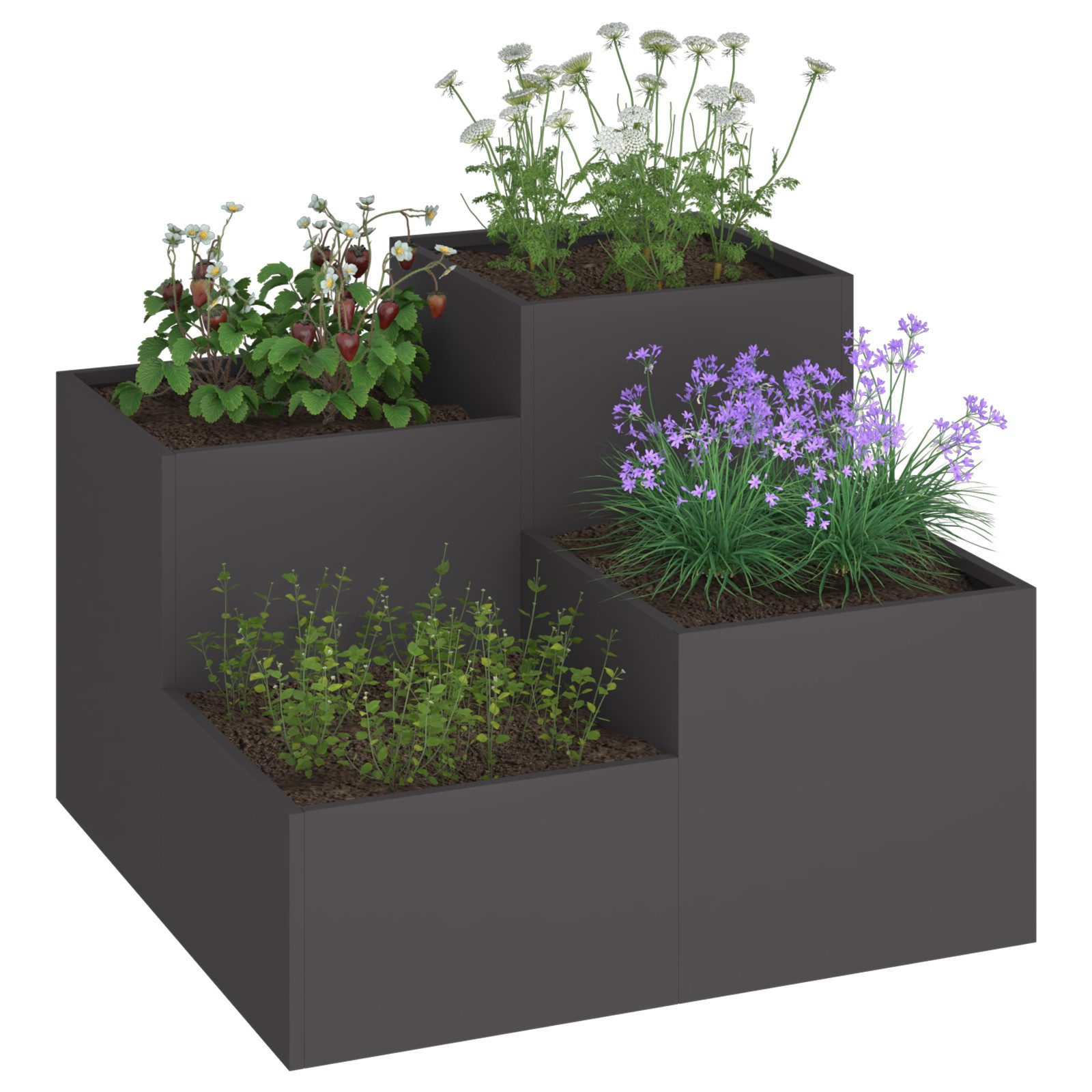 vidaXL Blumentopf Pflanzkübel 100x100x60 cm Schwarz günstig online kaufen