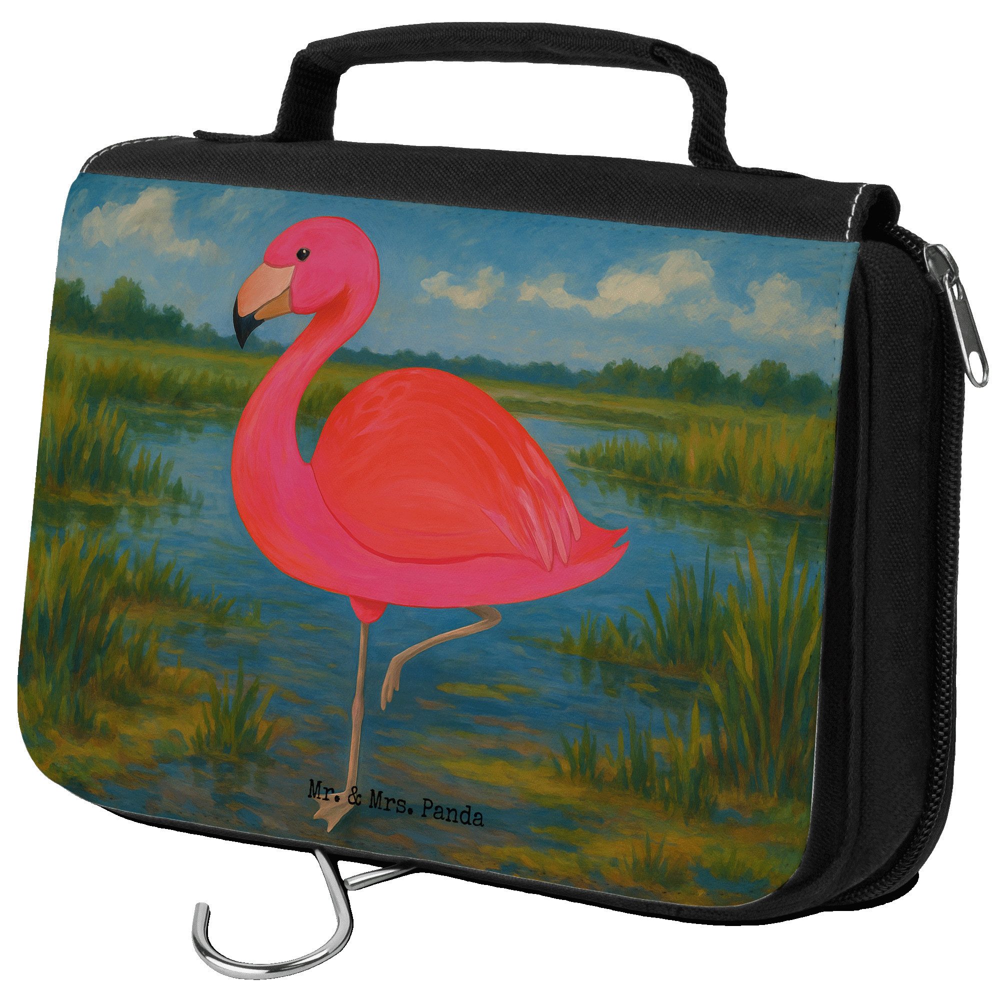 Kulturbeutel Flamingo Classic Design, duschbeutel, Weiß, Kulturtasche, Kosmetiktas