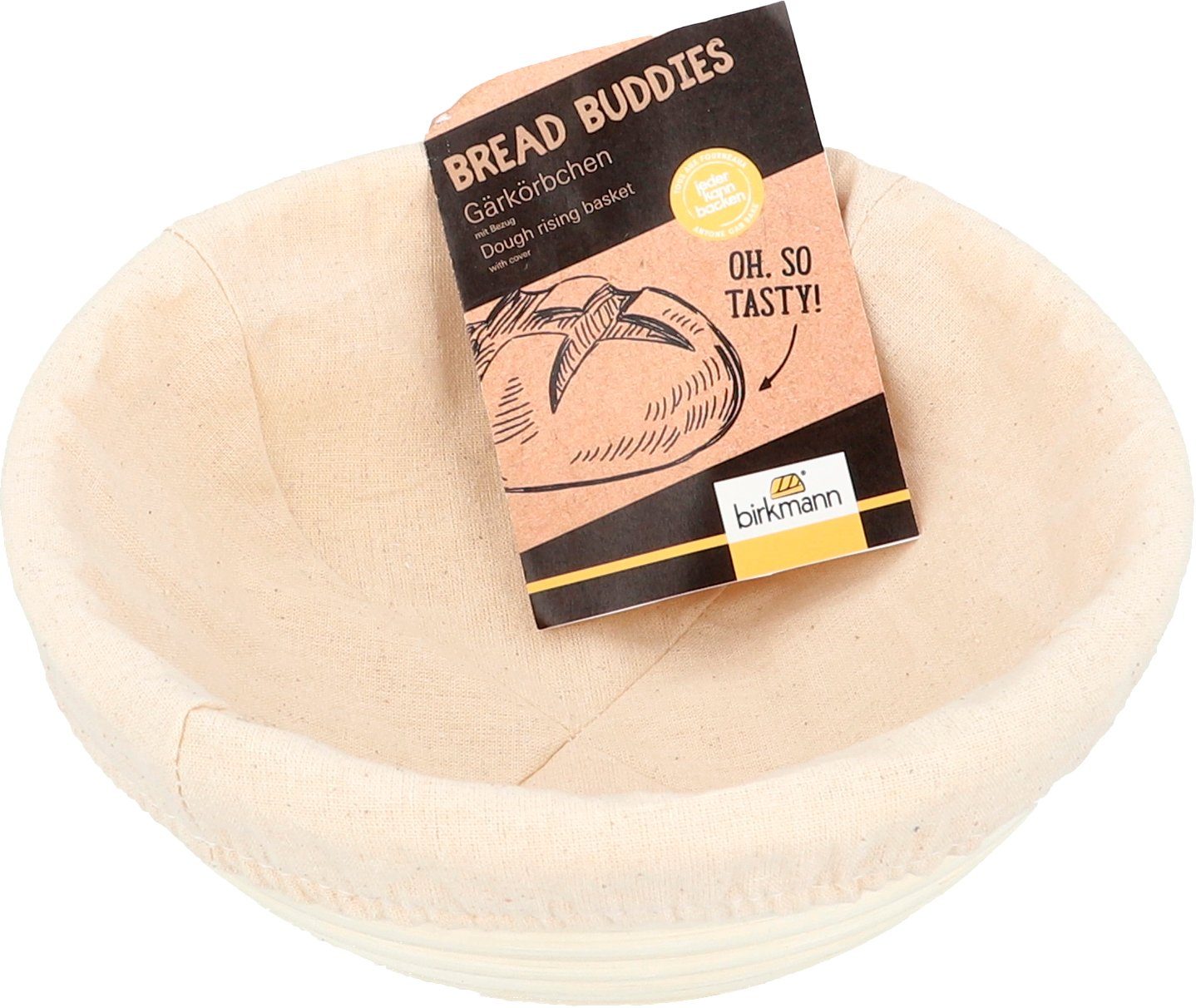 Birkmann Gärkorb Gärkörbchen mit Baumwoll-Bezug, in verschiedenen Größen und Formen erhältlich