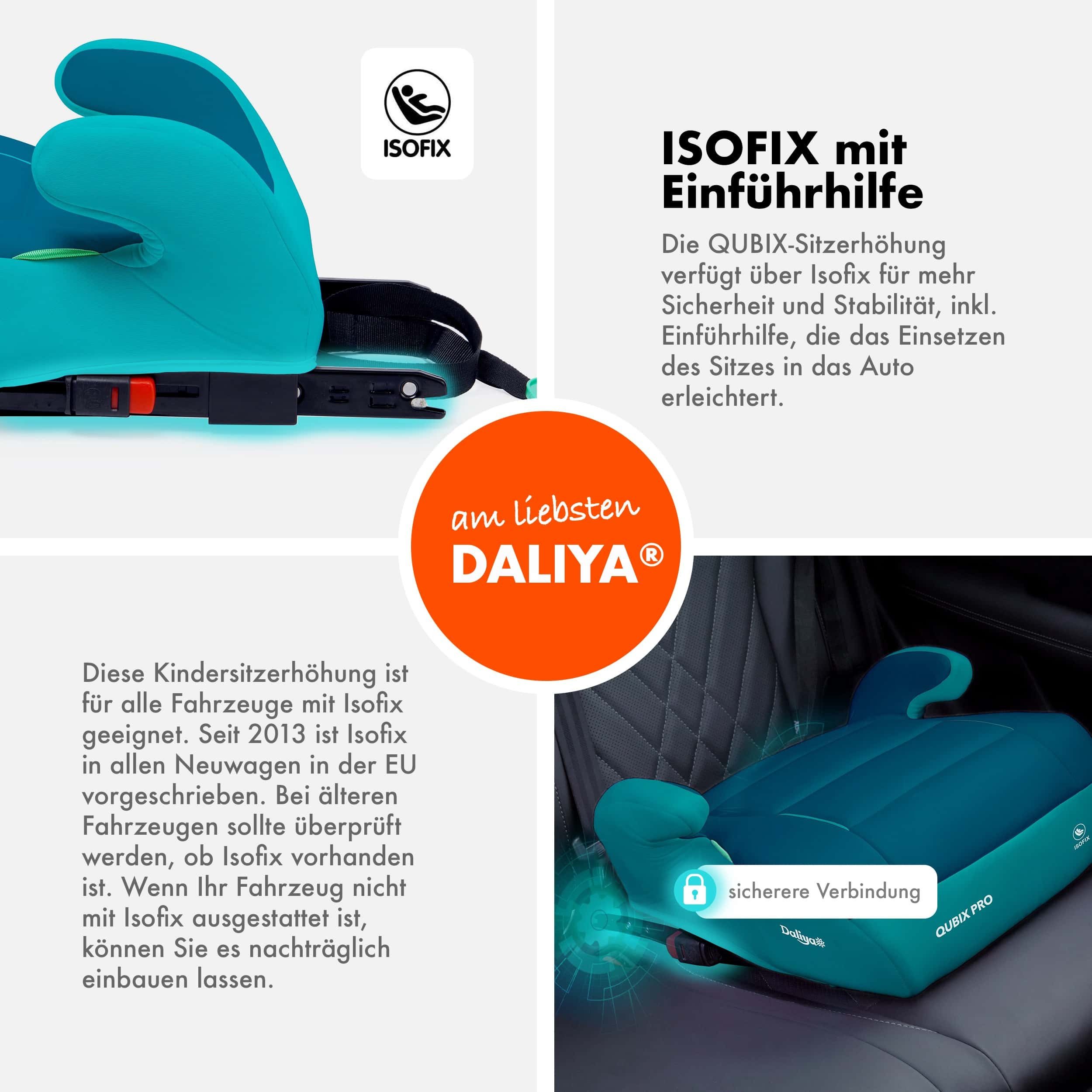 Daliya® Kindersitzerhöhung QUBIX PRO ISOFIX Kindersitz, ab: ab 6 Jahre oder 125cm Körpergröße, bis: bis 12 Jahre oder 150cm Körpergröße, ab: 125 cm, bis: 150 cm – Bild 3 von 5