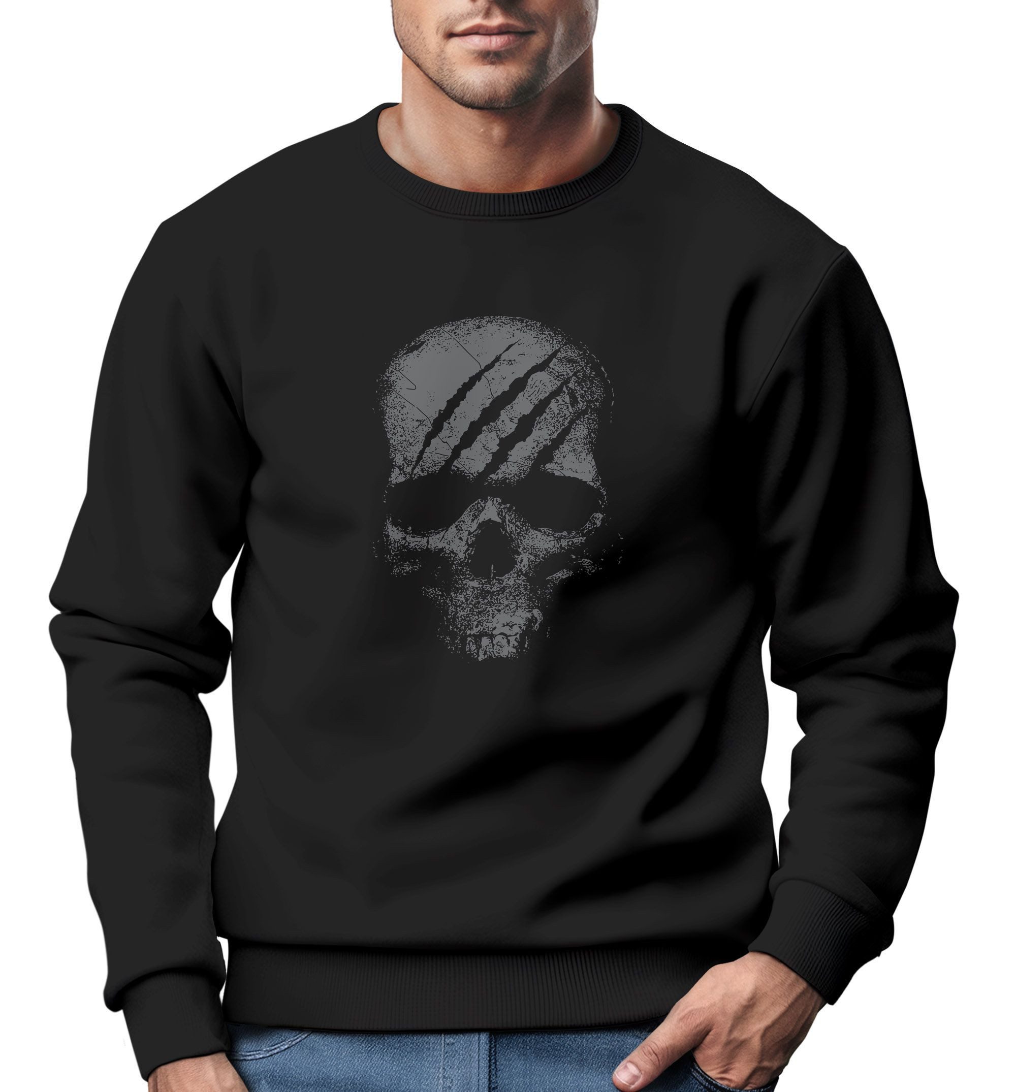 Neverless Sweatshirt Sweatshirt Herren Totenkopf Skull günstig online kaufen