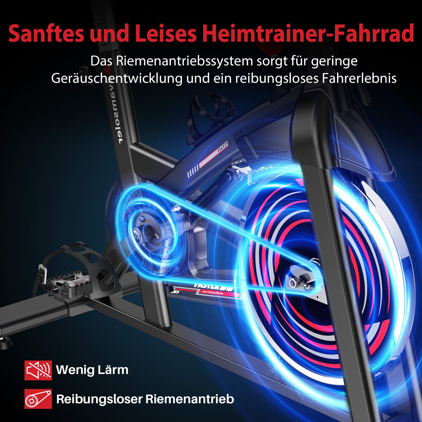 Advamsoler Heimtrainer Indoor-Fahrrad für das Heim-Fitnessstudio, Indoor Cycling Spin Bike (1-tlg., mit App & LCD-Display & Tablet-Halterung), für Fitness-Cardio-Workout