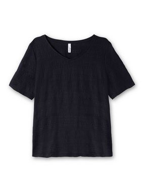 Sheego T-Shirt Große Größen mit Jacquardmuster, leicht tailliert