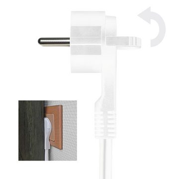 ARLI 5x Steckdosen + 2x USB Ladebuchsen Steckdosenleiste 7-fach (Schutzkontaktstecker, EIN / AUS Schalter, Kindersicherung, Kabellänge 3 m), flacher Winkelstecker