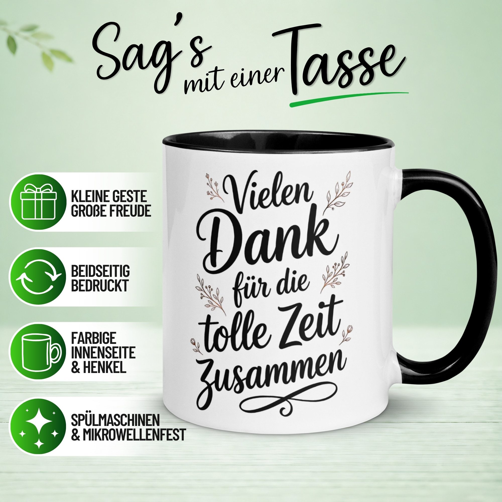 Momentals Tasse Abschied Kollege – Vielen Dank für die tolle Zeit zusammen – Geschenk, Gratis Versand · Links-&Rechtshänder · Spülmaschinenfest