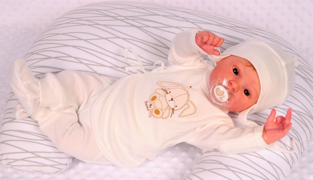 La Bortini Shirt & Hose Wickelhemdchen Hose und Mütze Baby Anzug für Frühchen und Neugeborene