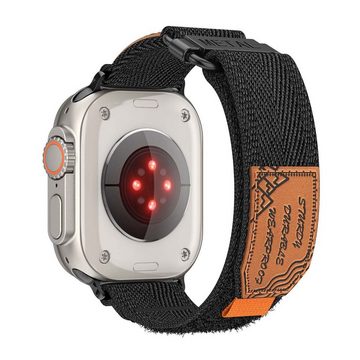 FIDDY Smartwatch-Armband Kompatibel mit Apple Watch-Armbändern 42/44/45/49 mm, Nylon-Ringband, Klettverschluss, passend für iWatch-Serie