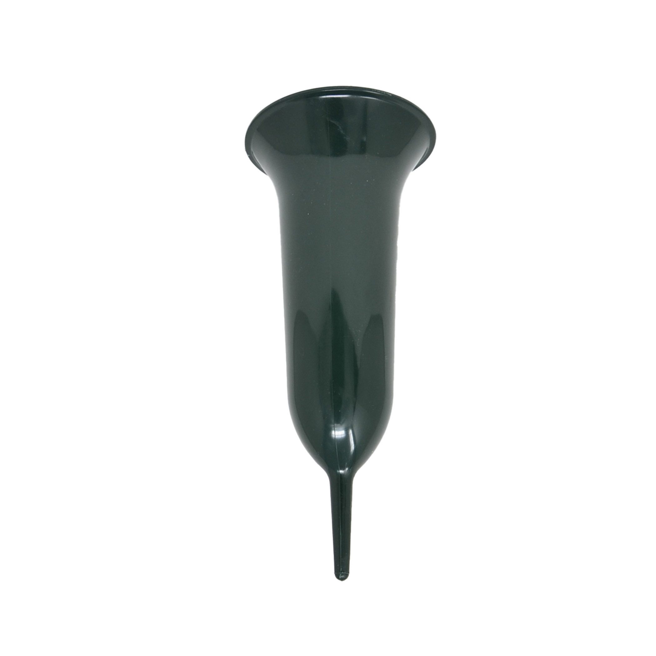 Wibo Bodenvase Grabvase Tulpe 26 cm rund dunkelgrün rund wetterfest (1 St), wetterfest, frostfest