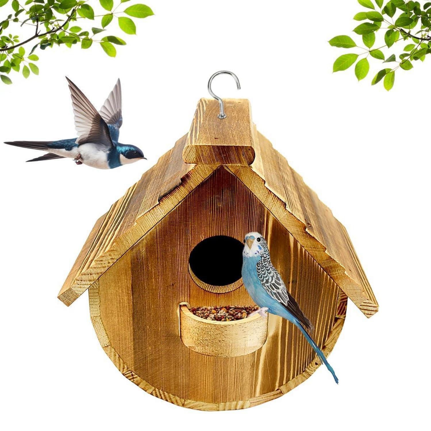 LuxusKollektion Vogelhaus Nistkasten 40mm Kiefer Rauch-Finish Vintage
