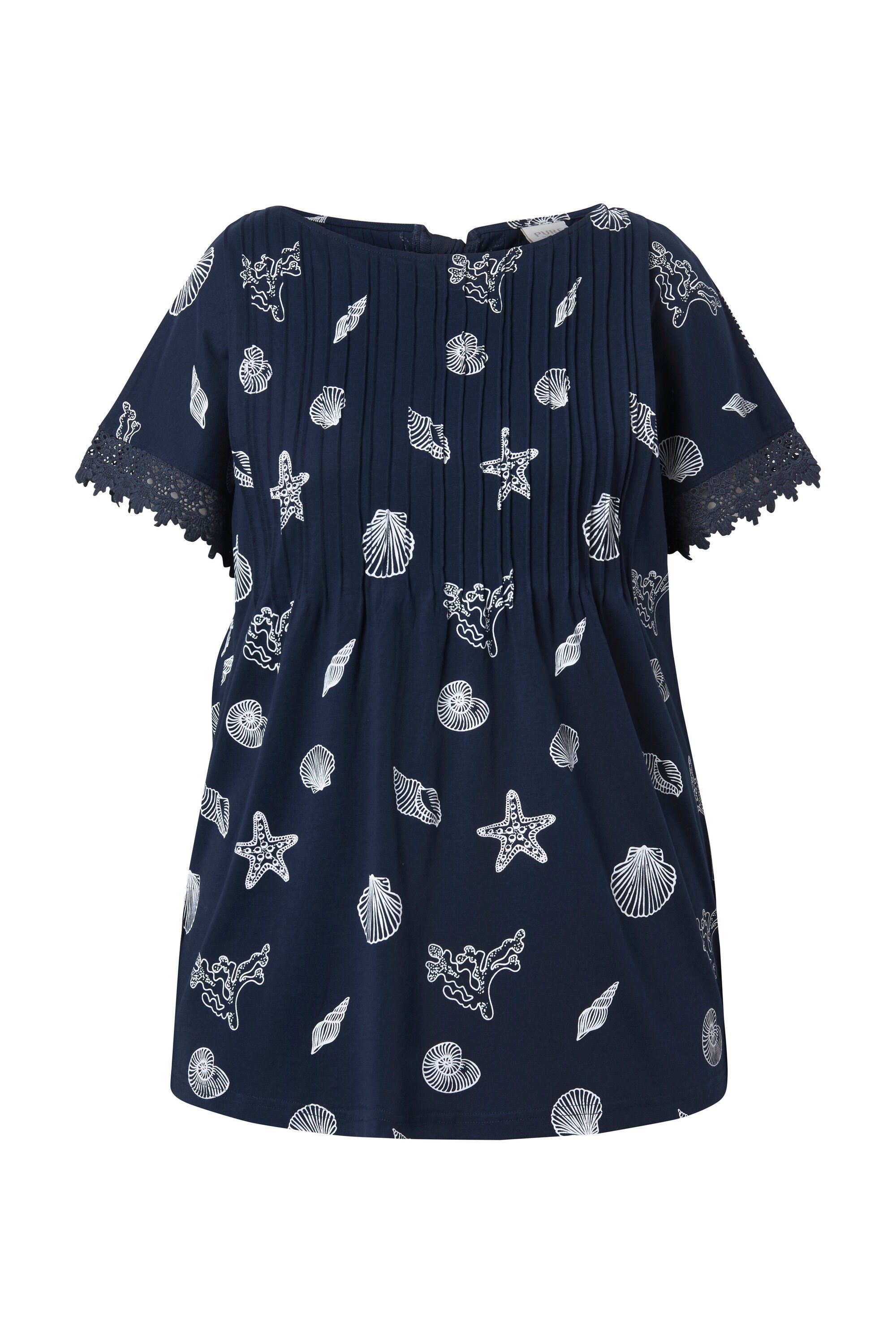 Ulla Popken Longtop T-Shirt Biesen U-Boot-Ausschnitt ärmellos günstig online kaufen