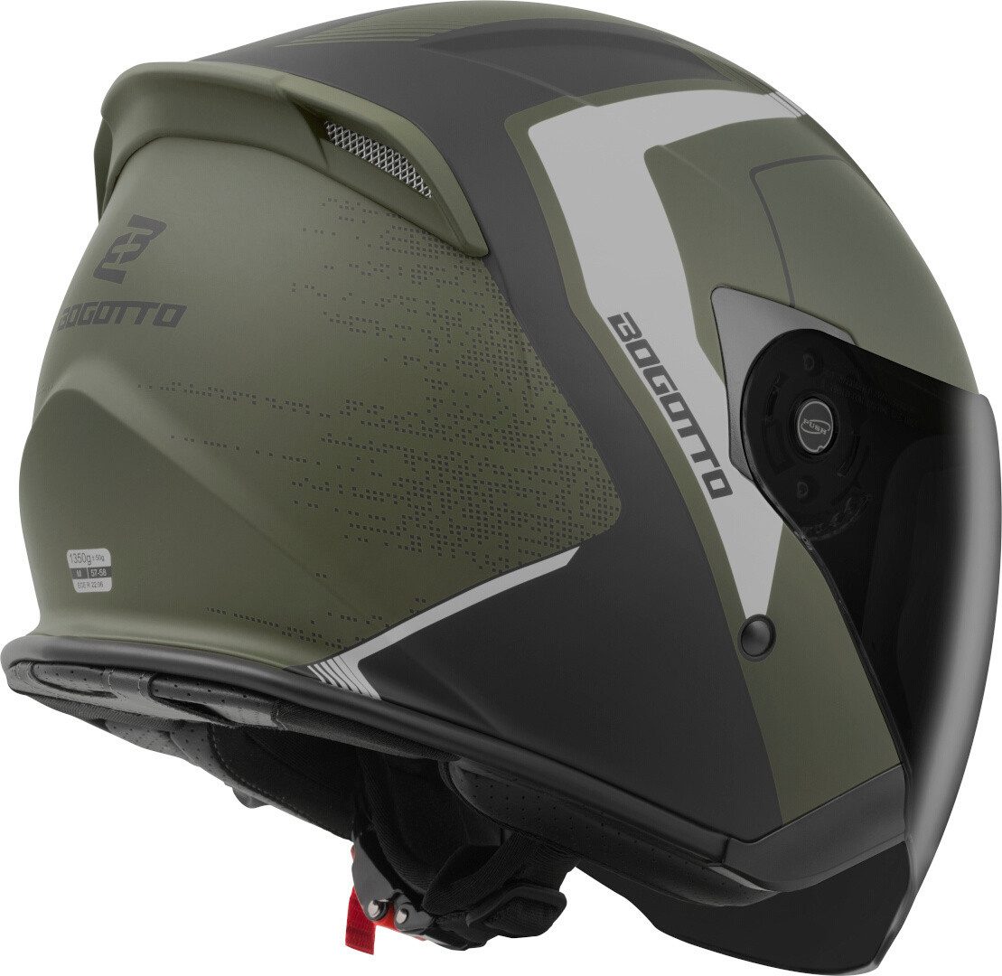 Bogotto Motorradhelm H586 BT Illus Bluetooth Jethelm, integriertes Kommunikationssystem,geeignet für Brillenträger,hera
