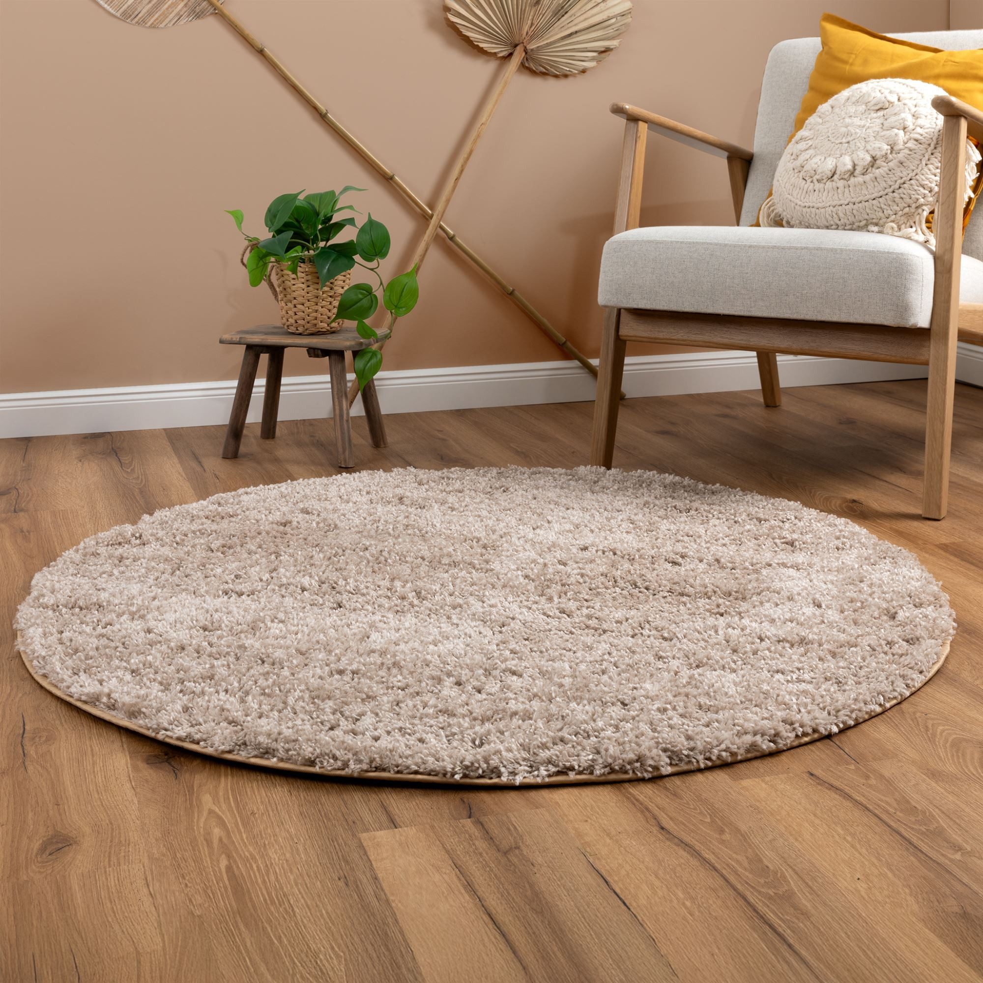 Steffensmeier Hochflor-Teppich Valencia, rund, Shaggy, Langflor, Kunstfell
