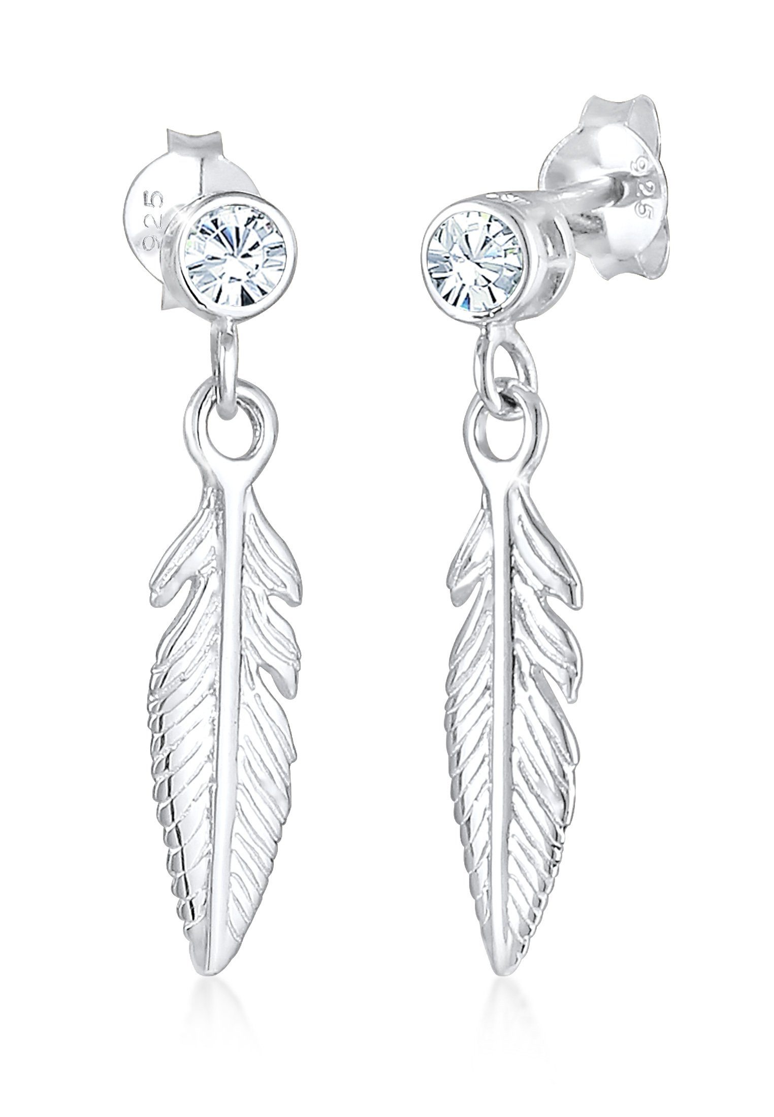 Elli Paar Ohrhänger Ohrhänger Feder 925 Silber, mit Kristallen von Swarovsk günstig online kaufen