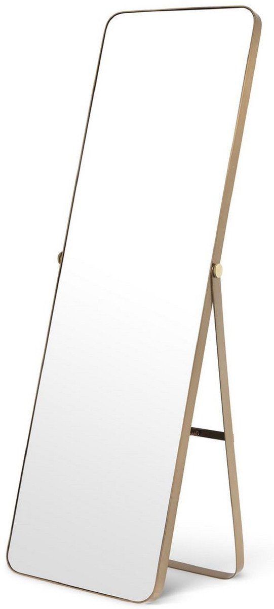 Casa Padrino Standspiegel Luxus Edelstahl Standspiegel Messingfarben 53 x 45 x H. 157 cm - Schlafzimmer Spiegel - Schlafzimmer Möbel - Luxus Kollektion