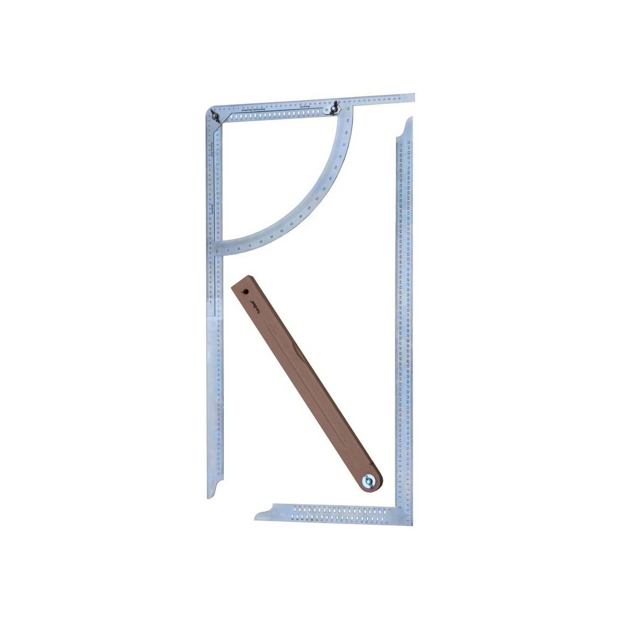 HEDUE Winkelmesser hedue Anreißgerät Set Alpha Classic 500mm Buchenholzschmiege VA rostfr