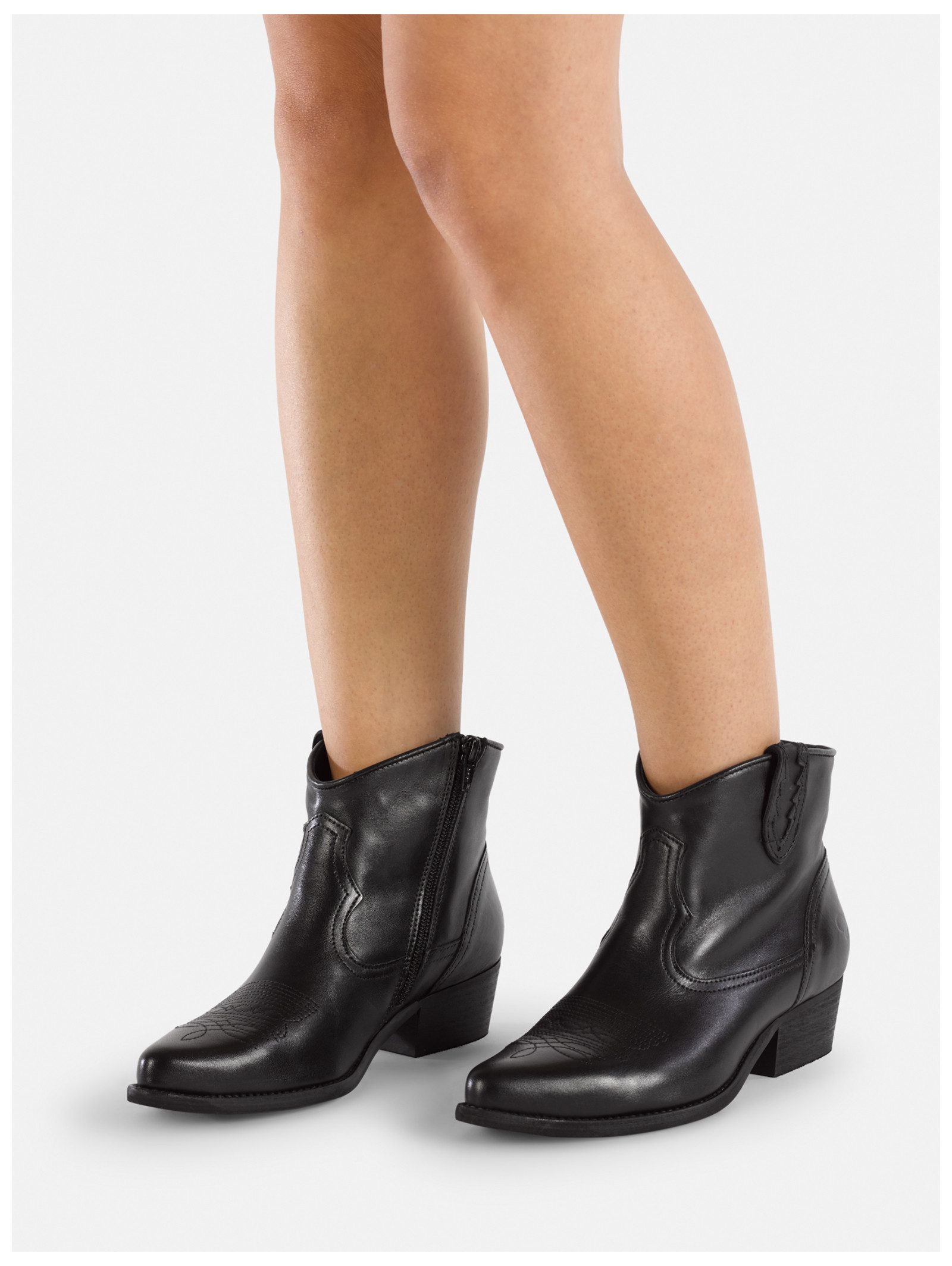 Felmini Wide Fit Stiefelette Leder . Cowboy Stiefelette