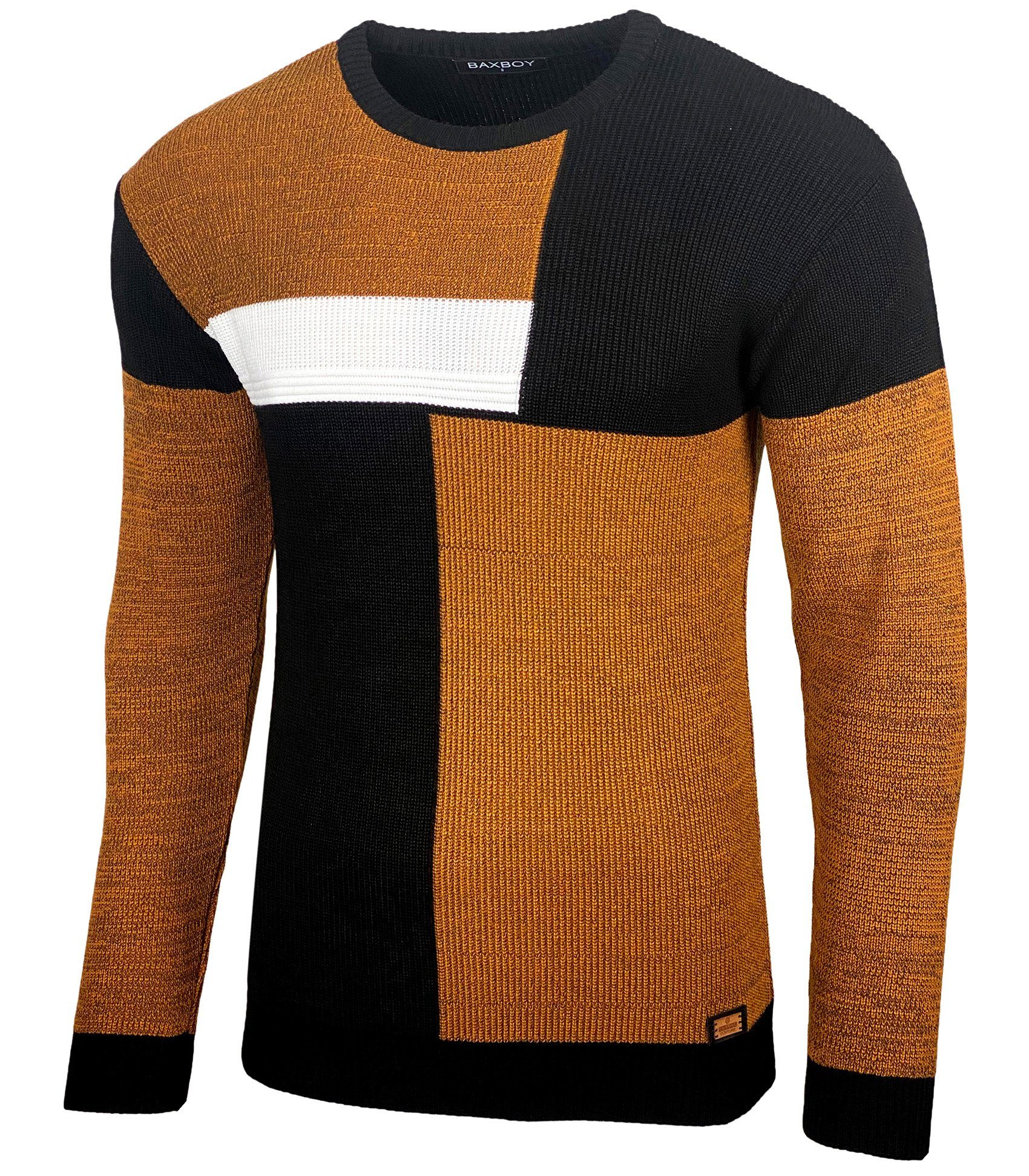 Strickpullover Baxboy Herren Pullover Strick-Pullover Rundkragen BB-52288
