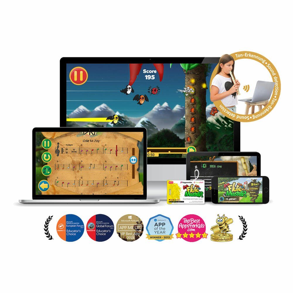 Voggenreiter Blockflöte Flute Master App Barock Holz Barock