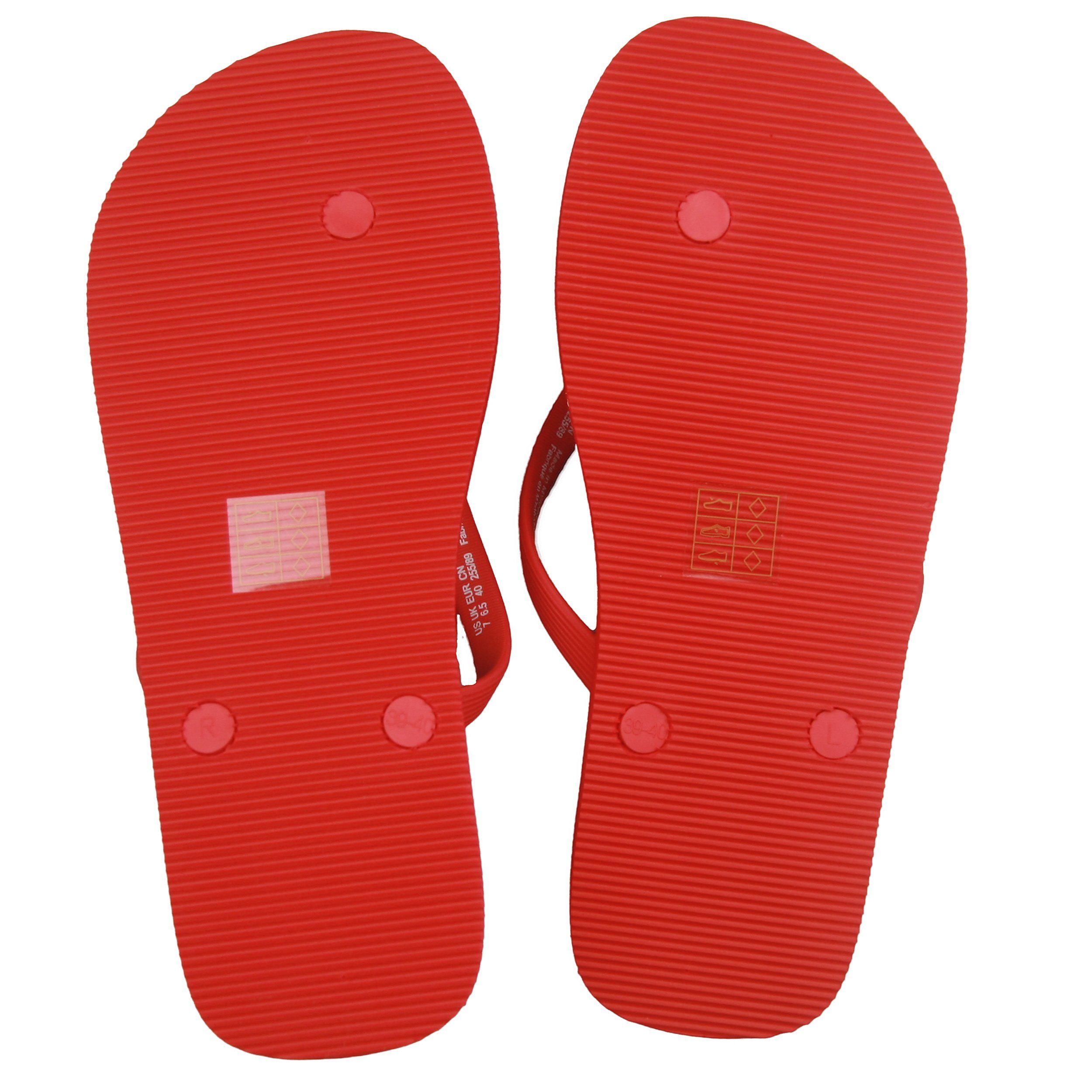 Red Flip (M583) Armani Badelatschen Riemensandalen Emporio Flops XL827 Flame Damen Zehentrenner