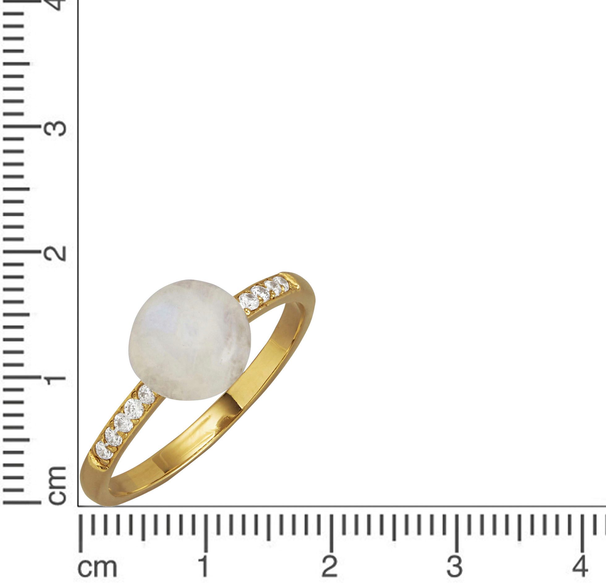Firetti Fingerring Schmuck Geschenk Silber 925 Damenring Ring, mit Mondstein, Zirkonia (synth)
