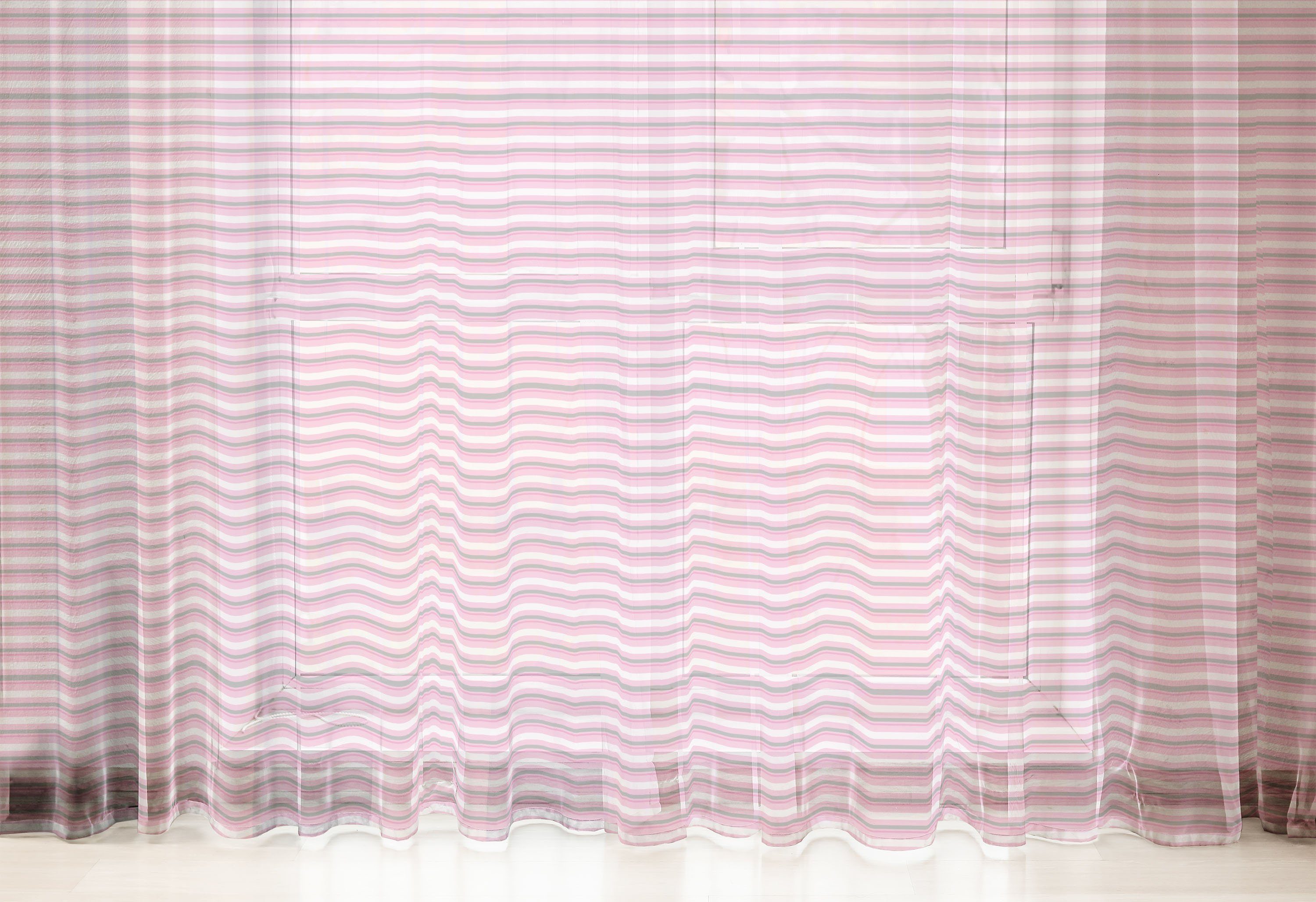 Drapierung für Panels, schiere Party Pink Stripes Tones Abakuhaus, Hochzeit Geometrisch 2 Gardine