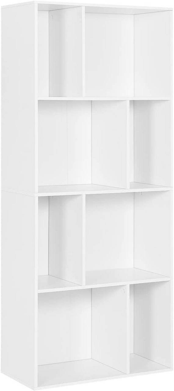 Woltu Bücherregal, 1-tlg., Schrank Weiß 8 Fächern, offenen mit Standregal