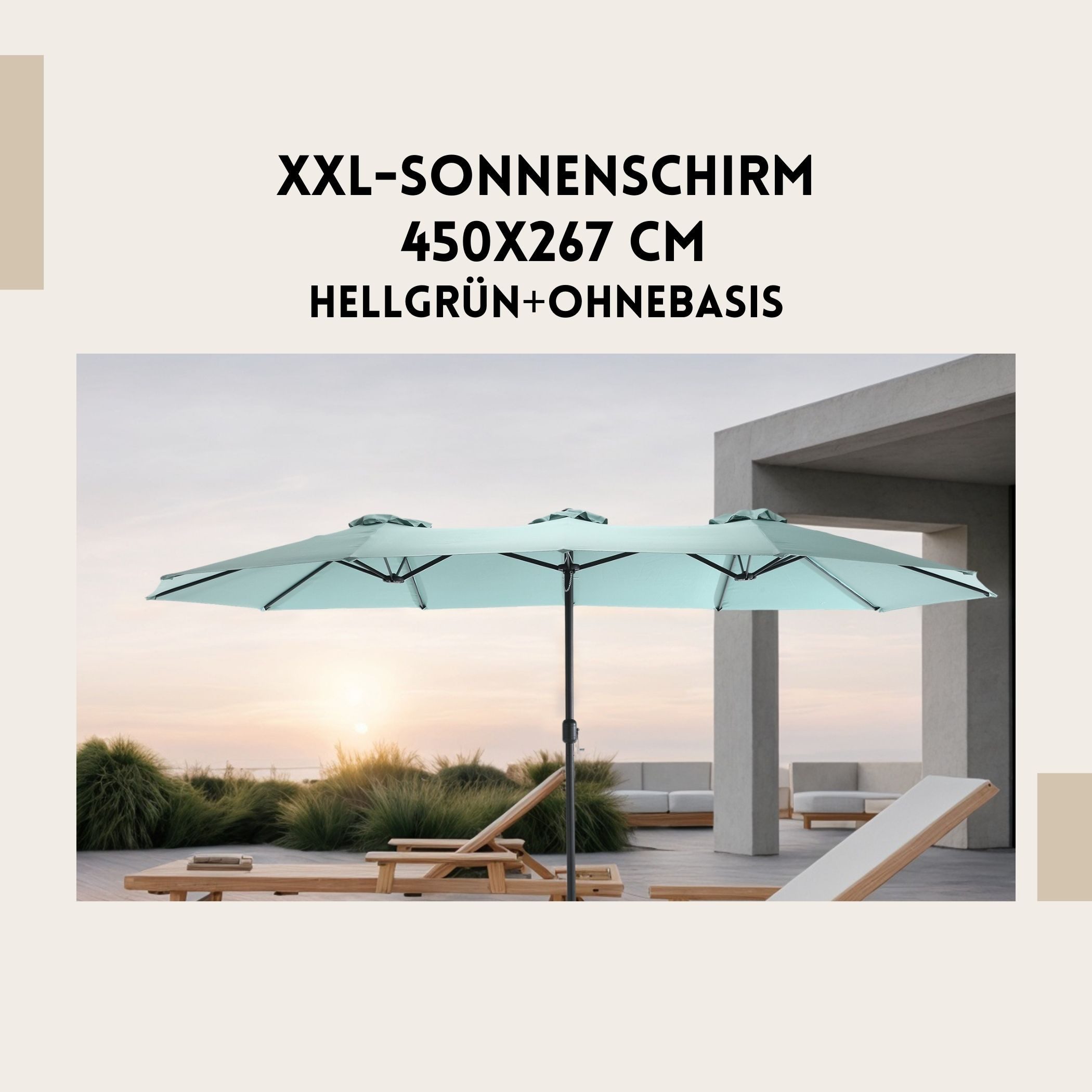 SeedWave Sonnenschirm 450x267 cm, Wasserdichtes Polyester, günstig online kaufen