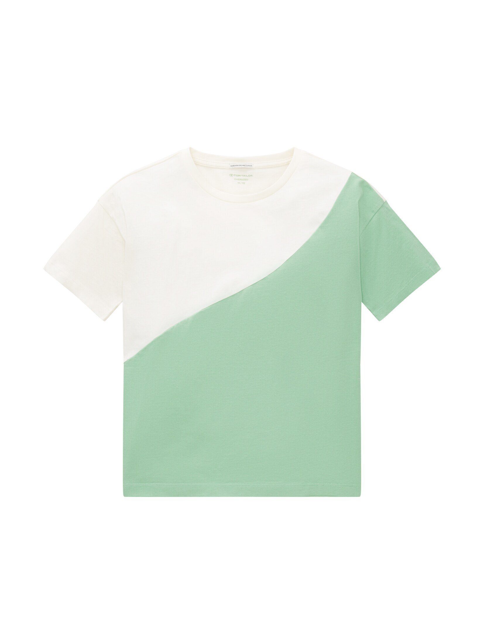 TOM TAILOR T-Shirt T-Shirt mit Colour Blocking modern green