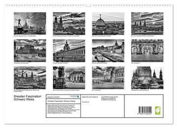 CALVENDO Wandkalender Dresden Faszination Schwarz Weiss (Premium, hochwertiger DIN A2 Wandkalender 2023, Kunstdruck in Hochglanz)