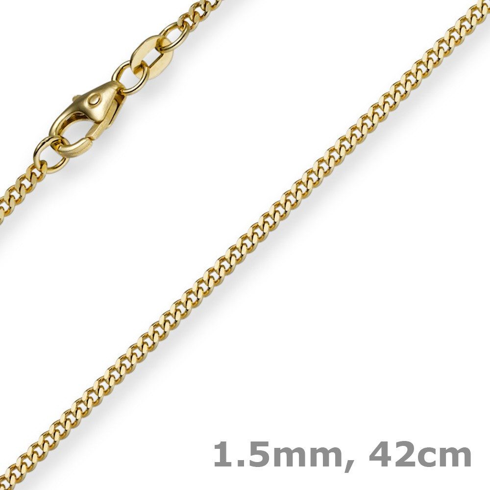 Goldkette 1,5mm Panzerkette aus 585 Gelbgold, 42cm