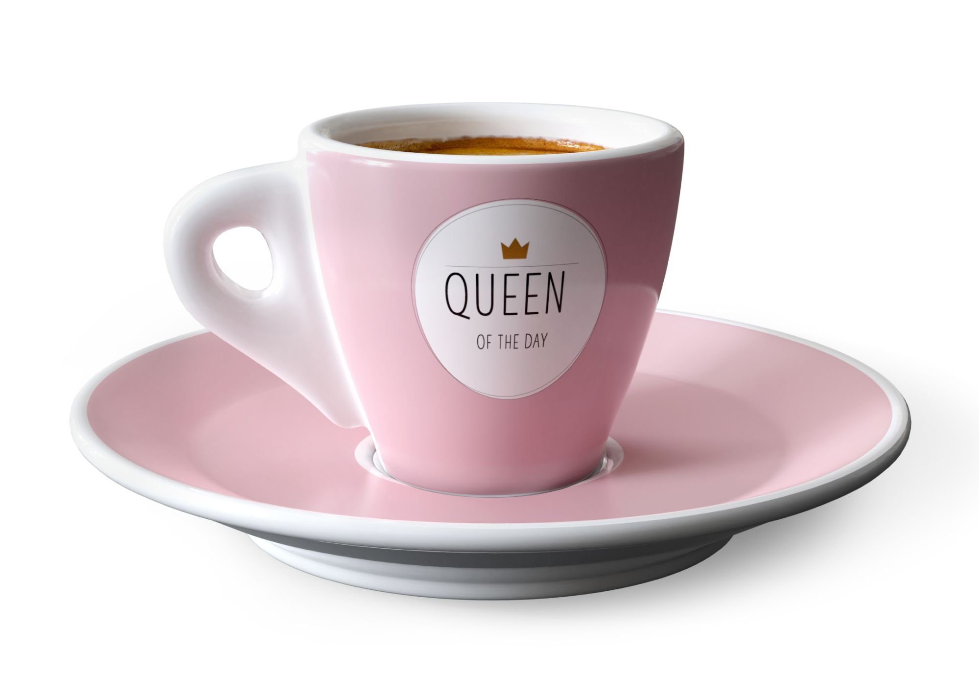 La Vida Espressotasse Espressotasse Mokkatasse mit Unterteller La Vida Art: Queen Of The, Porzellan