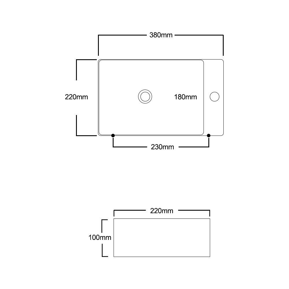 Aloni Waschbecken 421A-L (einzel, 1-St), Design Waschtisch Gästebad Kleines Washbecken Handwaschbecken