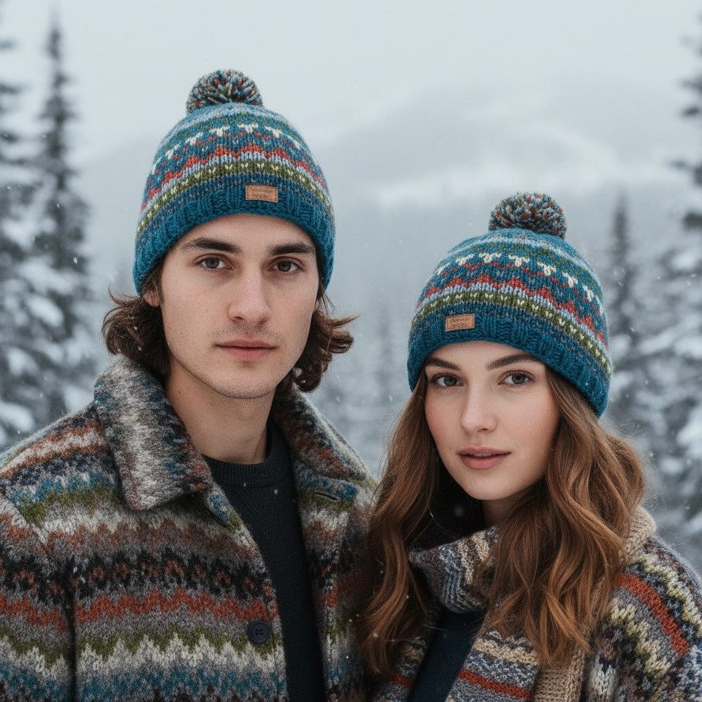 Guru-Shop Strickmütze Bommelmütze aus Nepal, Mütze aus Schurwolle,.. günstig online kaufen