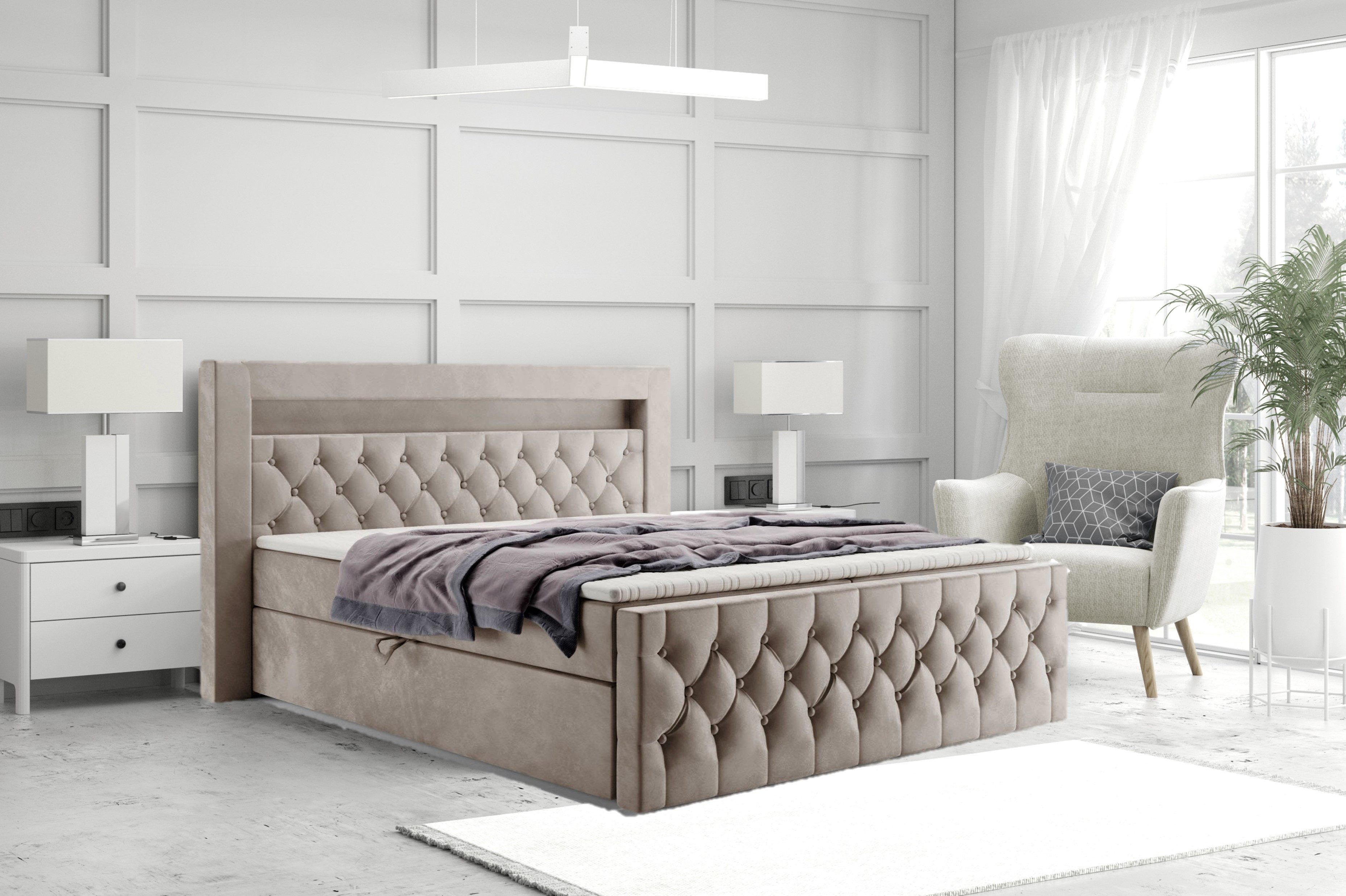 Labett Boxspringbett GOLD 9 mit LED, günstig online kaufen