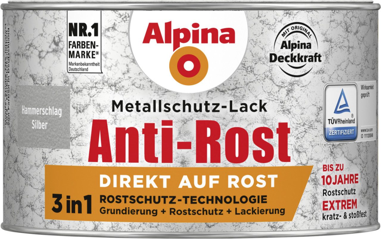 Metallschutzlack Alpina Metallschutz-Lack Hammerschlag 300 ml