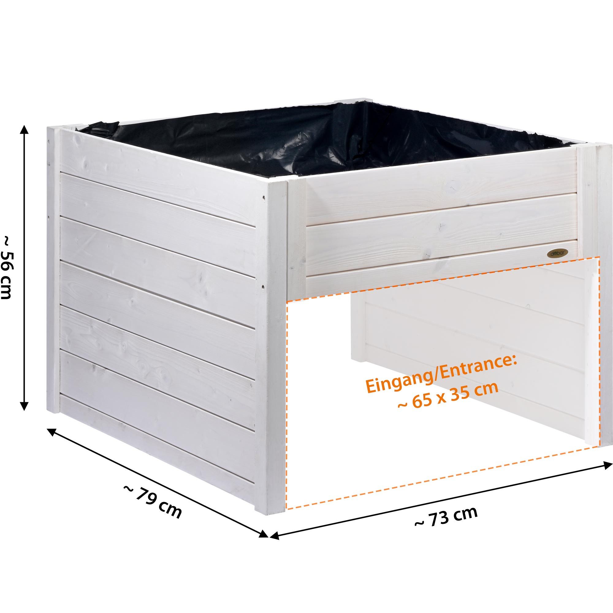 dobar Mähroboter-Garage Mährobotergarage mit Pflanzkasten, Weiß