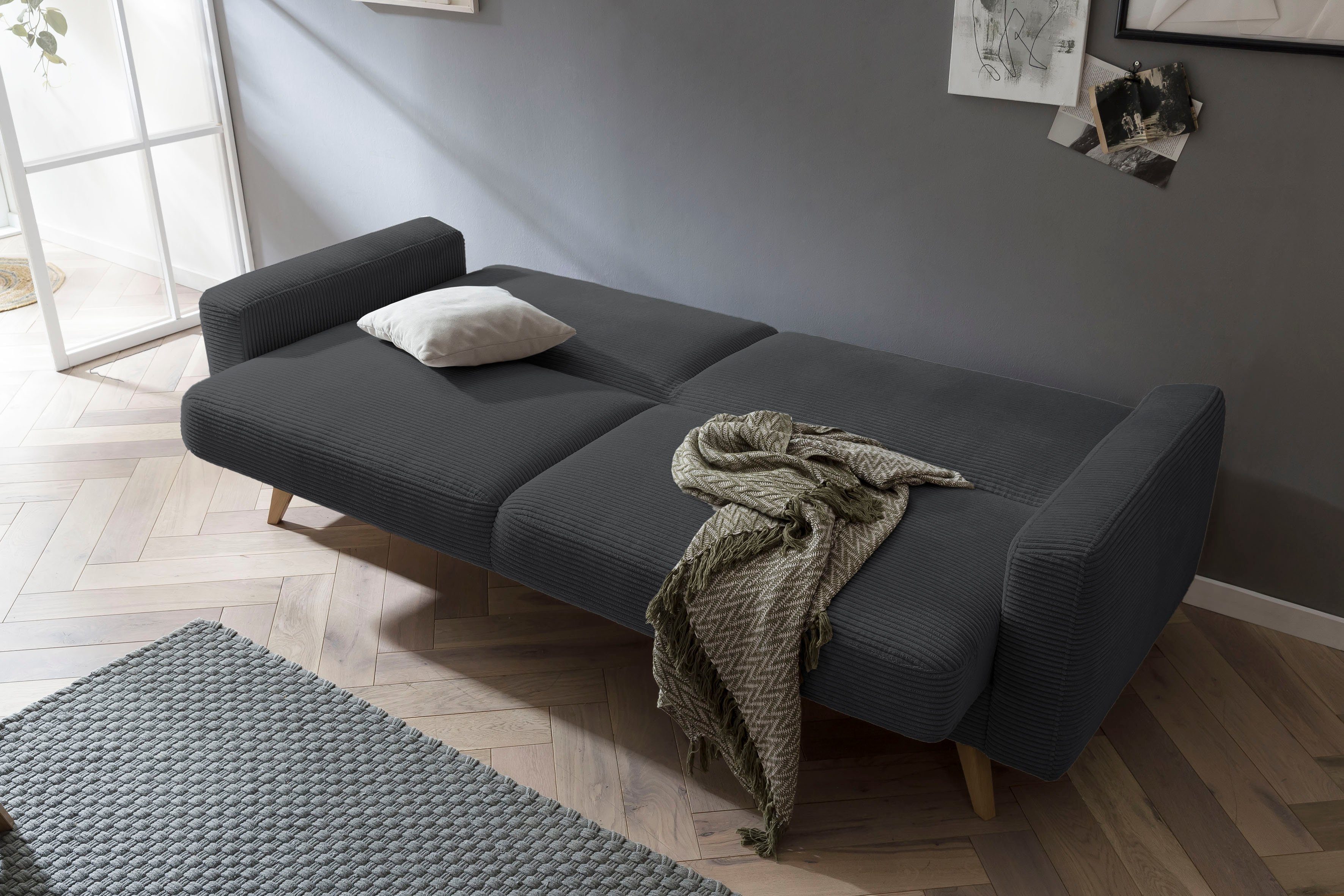 Samso, und - exxpo antrazith sofa 3-Sitzer Inklusive Bettkasten Bettfunktion fashion