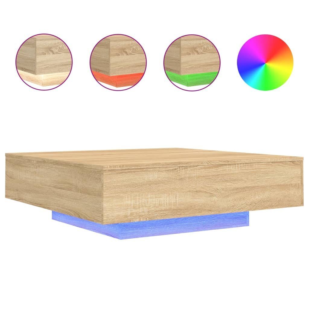 vidaXL Couchtisch 100 x 100 x 31 cm Couchtisch mit LED Leuchten Sonoma Eiche 100x100x31