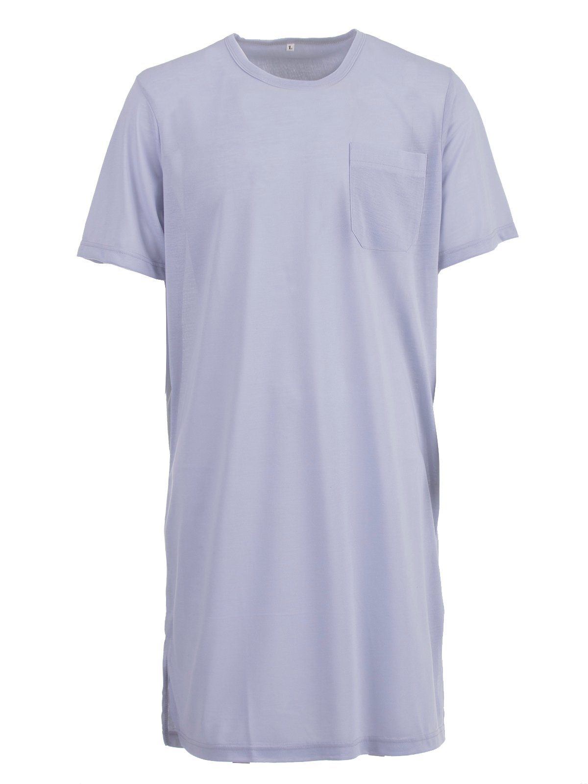 Lucky Nachthemd Nachthemd Kurzarm - Tasche Uni grau