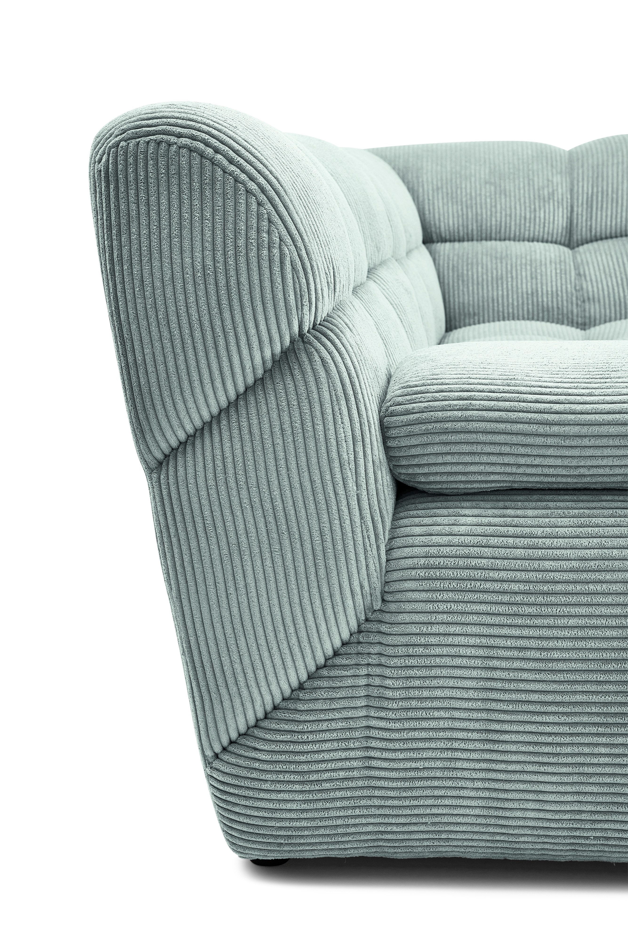 TOM TAILOR HOME Ecksofa SOFT CUBE – stylische Retrovibes durch markante Kachelsteppung, angenehm weicher Sitzkomfort, 265x195, mit optionaler Armteilfunktion