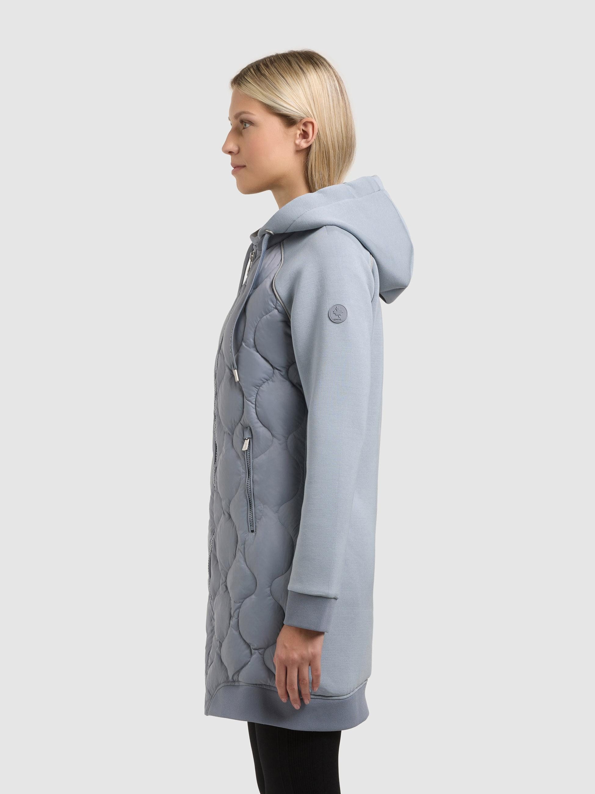 khujo Kurzmantel Nora Materialmix-Mantel mit abnehmbarer kapuze